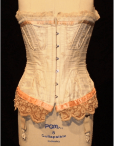 Esther's wedding corset on a dressform