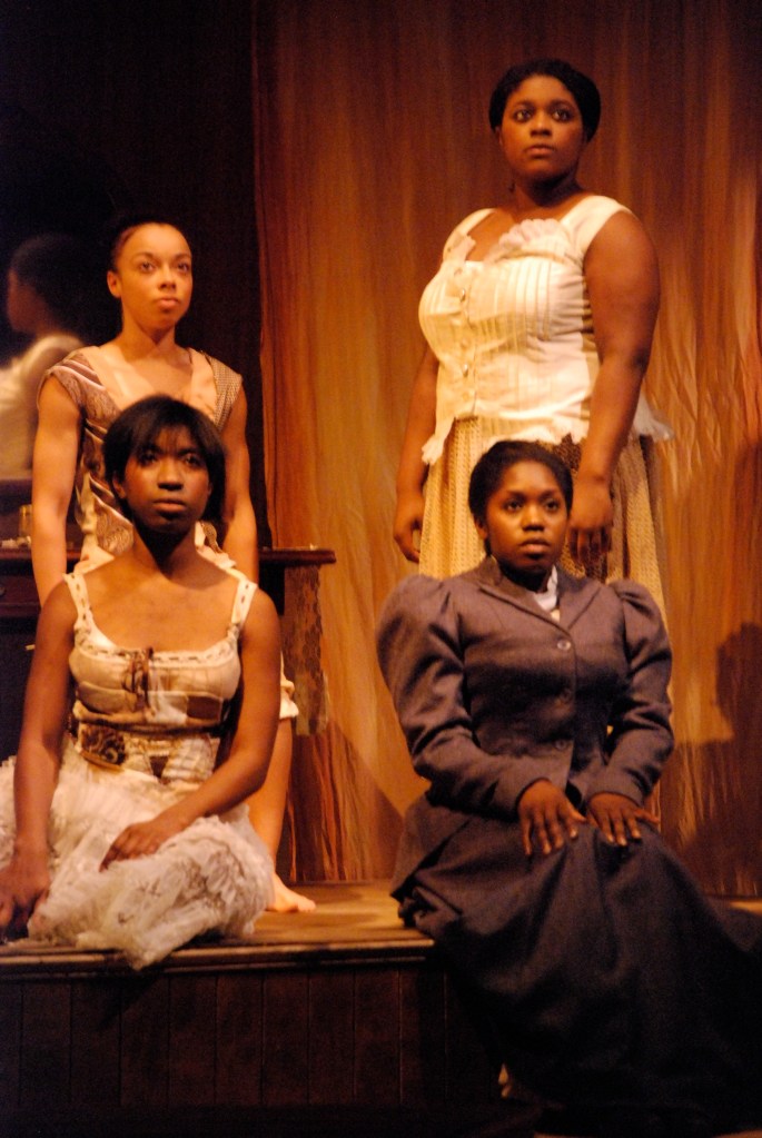 Main character, Esther, posing with her 3 shadows