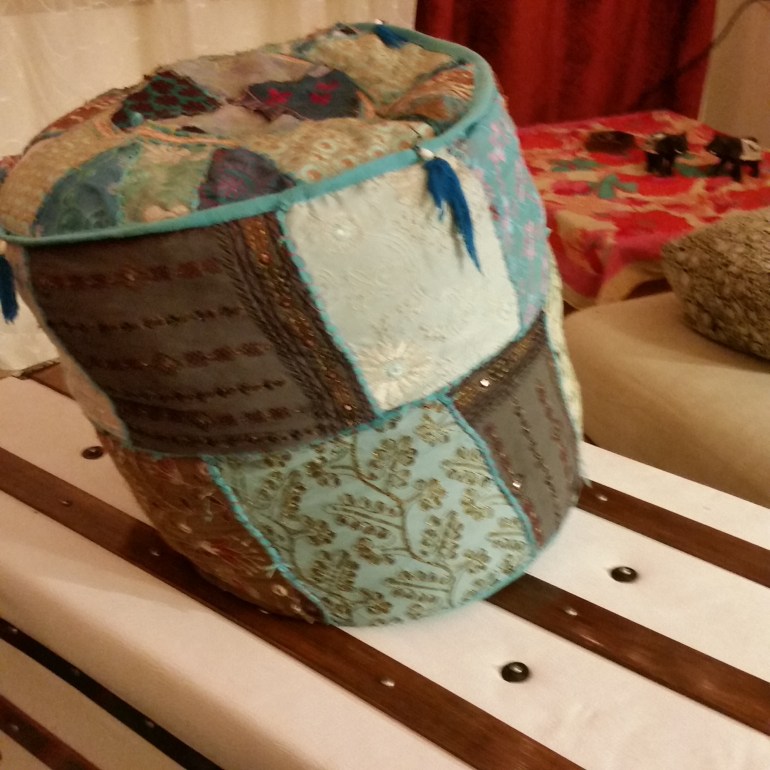 teal ottoman pouf